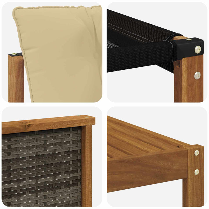 Udendørs sofagruppe med pude 9 pcs Naturlig og Beige