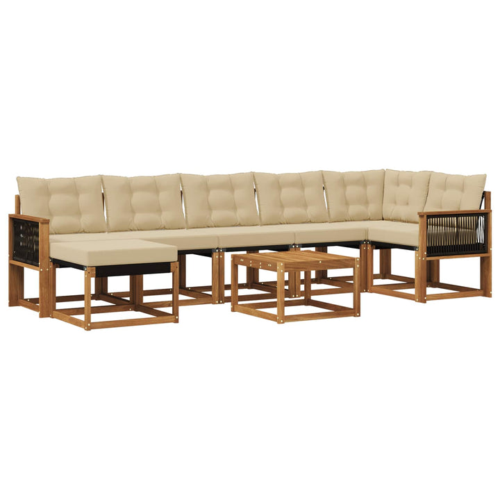 Udendørs sofagruppe med pude 8 pcs Naturlig og Beige