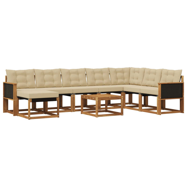 Udendørs sofagruppe 9 stk. Naturlig og Beige