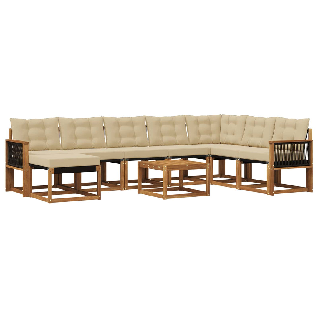 Udendørs sofagruppe 9 stk. Naturlig og Beige