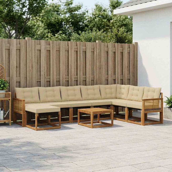 Udendørs sofagruppe 9 stk. Naturlig og Beige