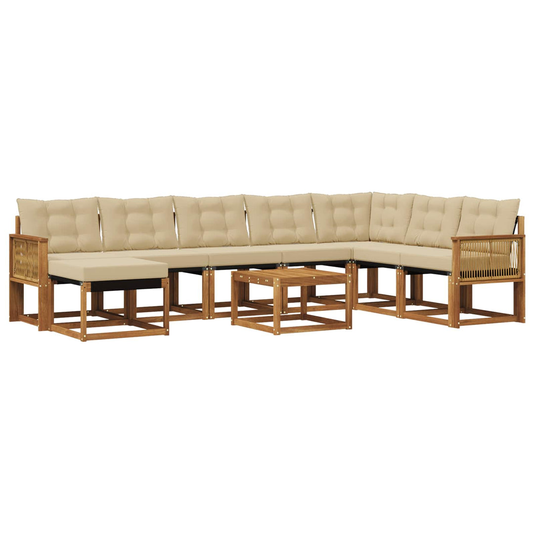 Udendørs sofagruppe 9 stk. Naturlig og Beige