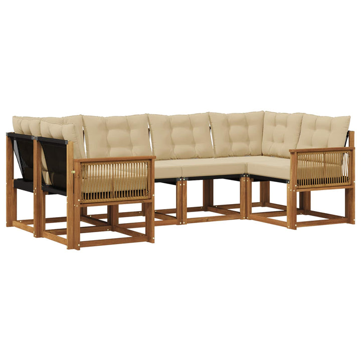 Udendørs sofagruppe 6 pcs Naturlig og Beige