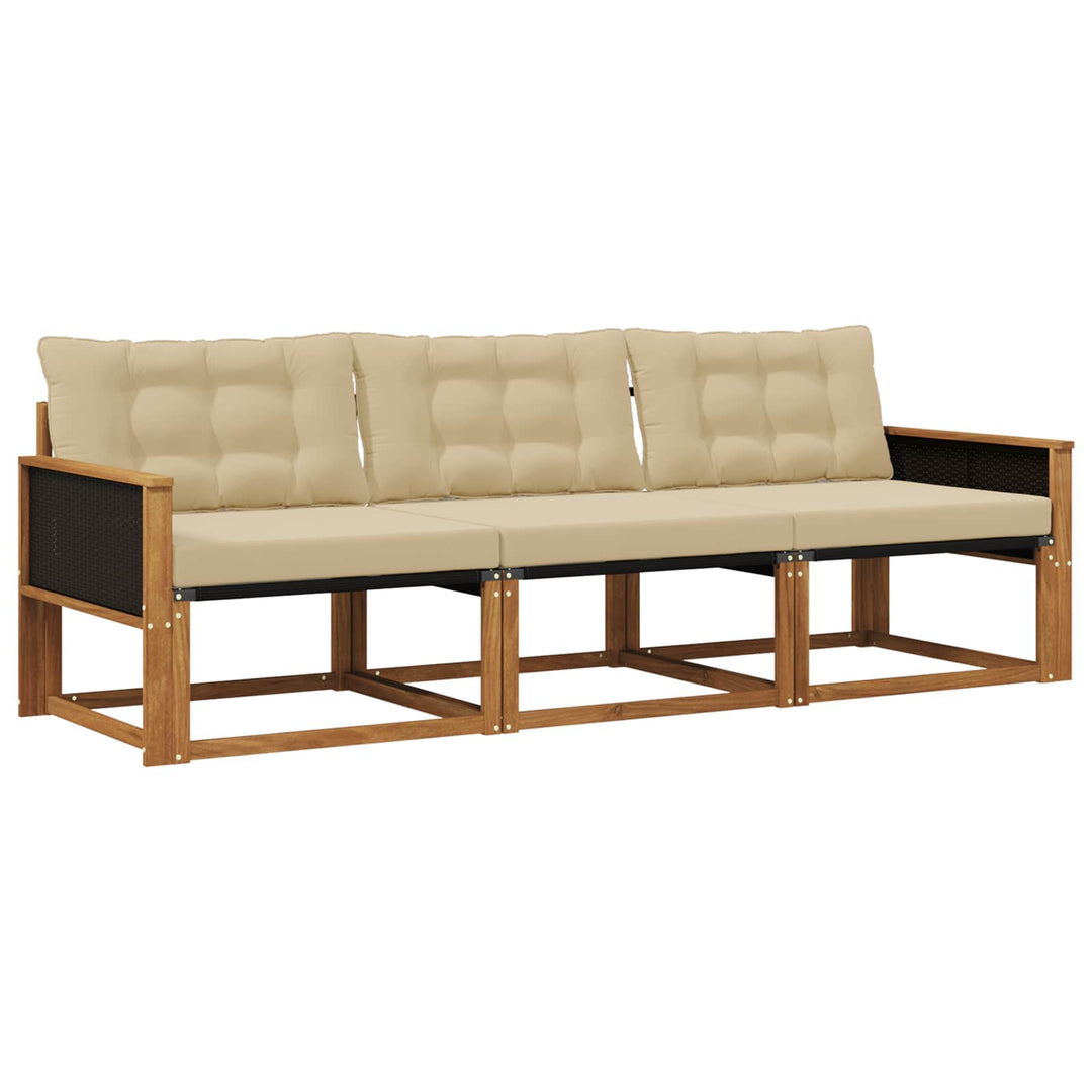 Udendørs sofagruppe 3 stk. Naturlig og Beige