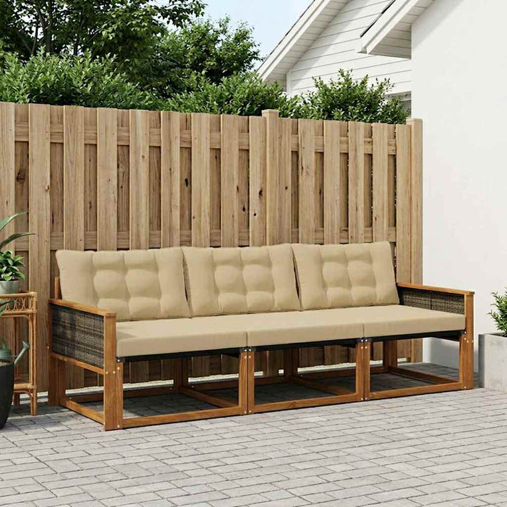 Udendørs sofagruppe 3 stk. Naturlig og Beige
