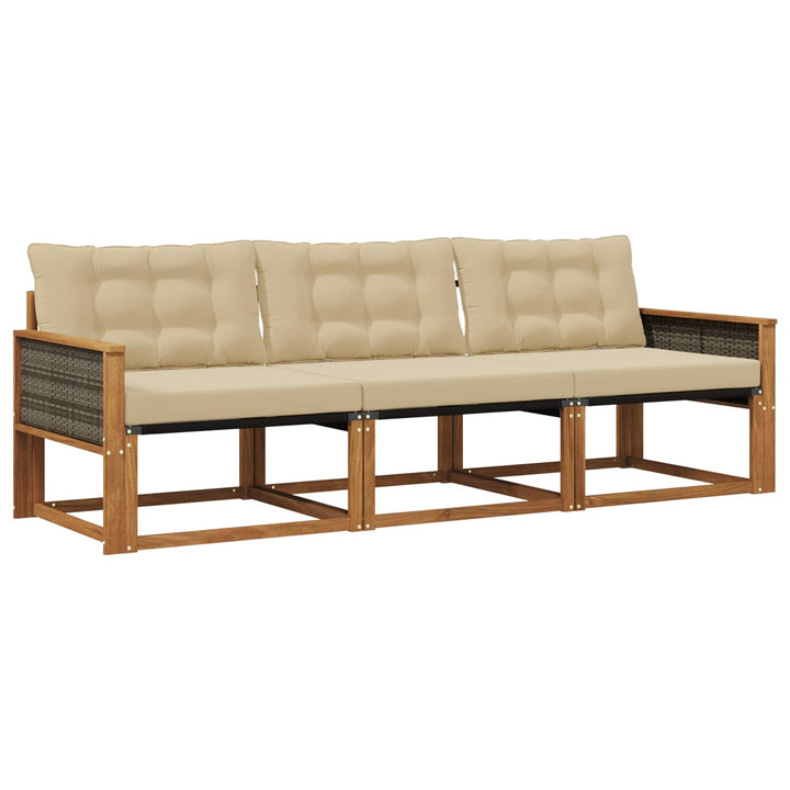 Udendørs sofagruppe 3 stk. Naturlig og Beige