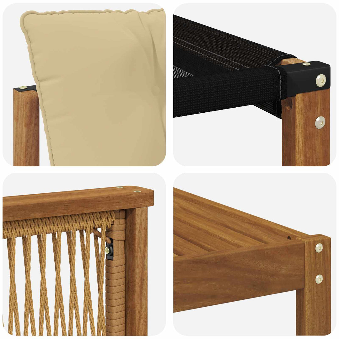 Udendørs sofagruppe med pude 7 pcs Naturlig og Beige