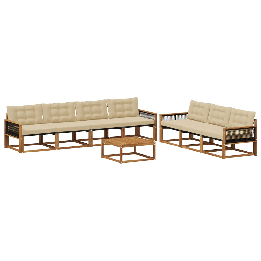Udendørs sofagruppe med pude 8 pcs Naturlig og Beige