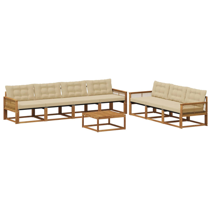 Udendørs sofagruppe med pude 8 pcs Naturlig og Beige