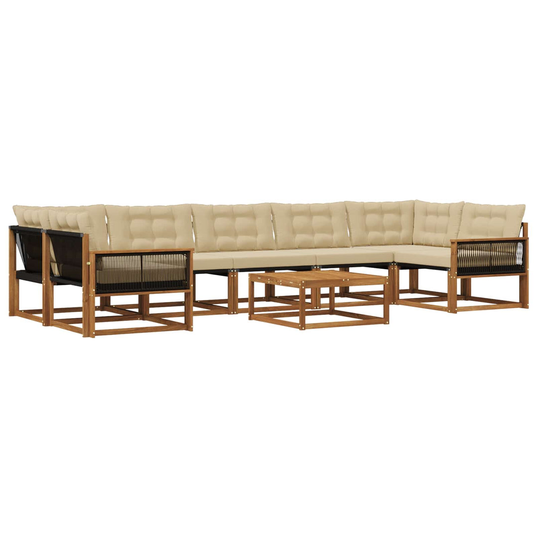 Udendørs sofagruppe med pude 8 pcs Naturlig og Beige