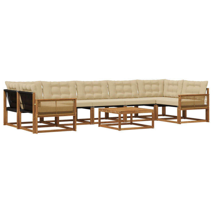 Udendørs sofagruppe med pude 8 pcs Naturlig og Beige