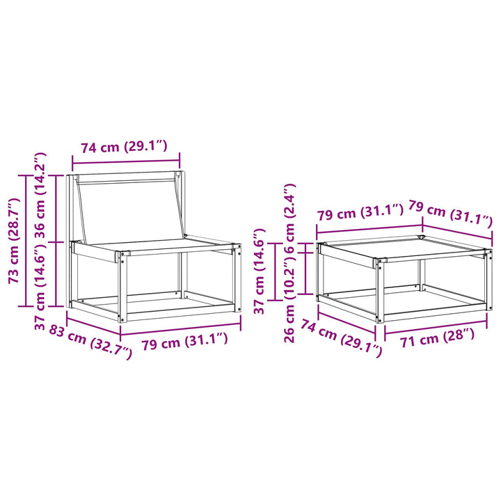 Udendørs sofagruppe med pude 4 pcs Naturlig og Beige