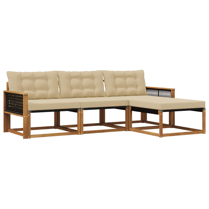 Udendørs sofagruppe 4 stk. Naturlig og Beige