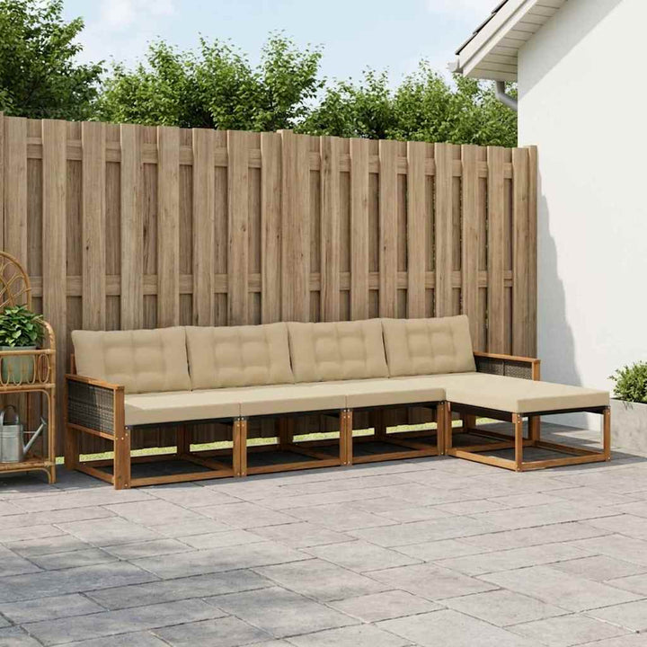 Udendørs sofagruppe 5 stk. Naturlig og Beige