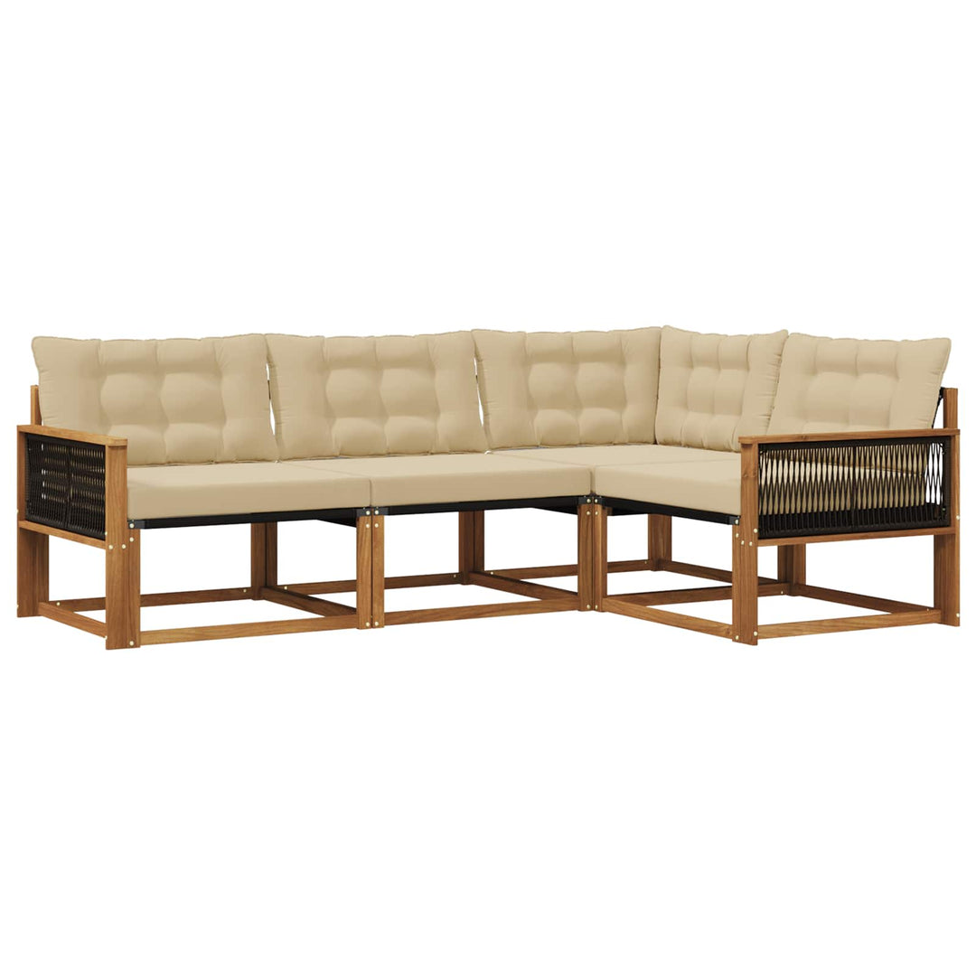 Udendørs sofagruppe 4 stk. Naturlig og Beige