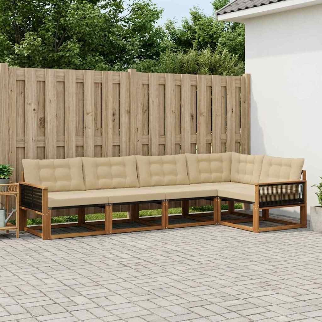Udendørs sofagruppe 5 stk. Naturlig og Beige