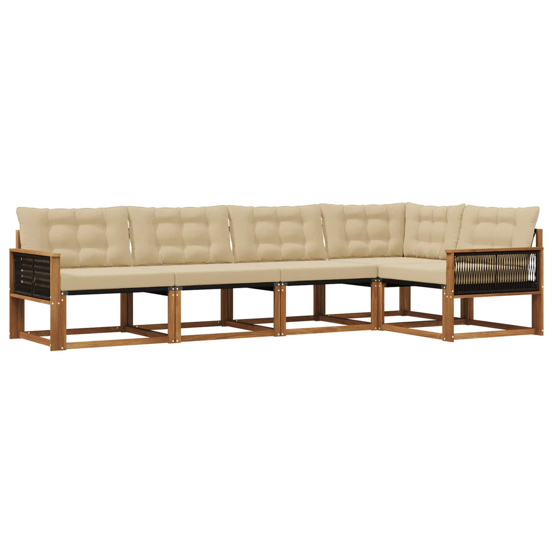 Udendørs sofagruppe 5 stk. Naturlig og Beige