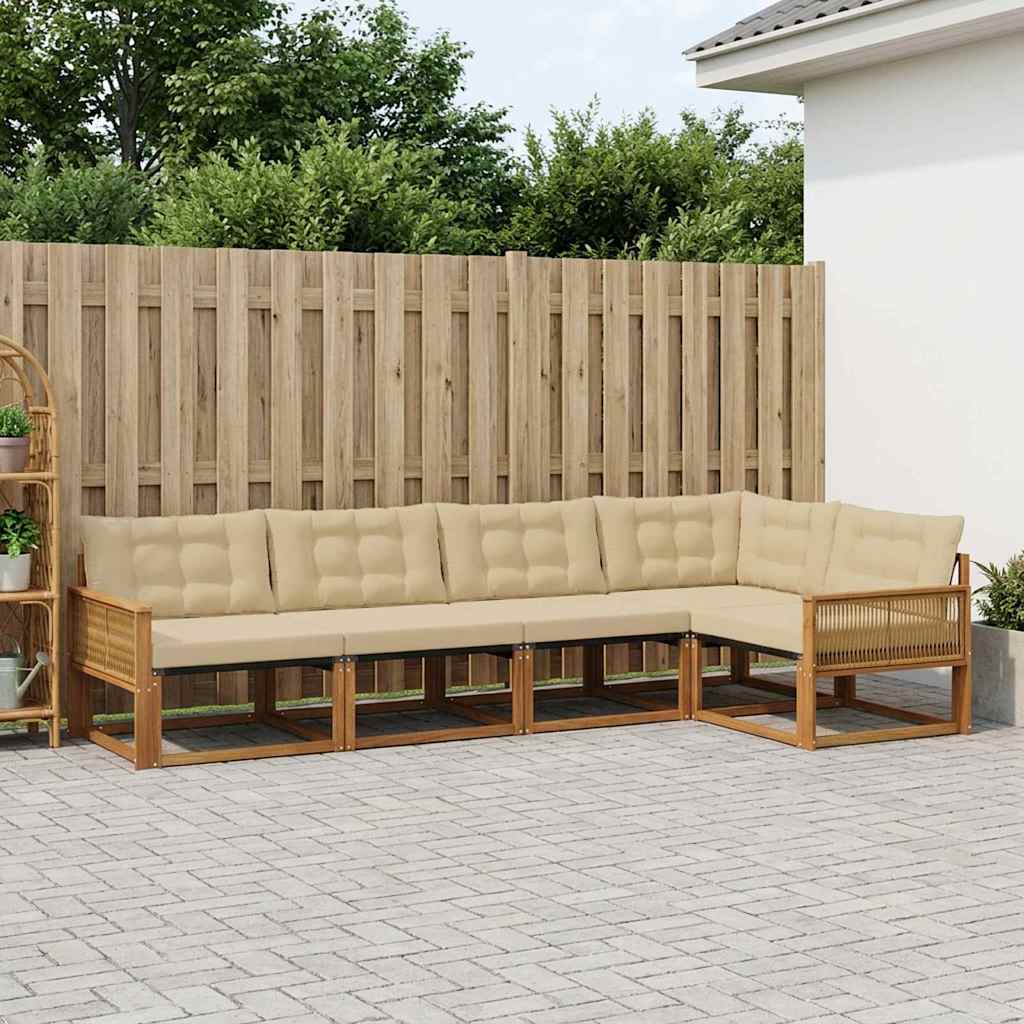 Udendørs sofagruppe 5 stk. Naturlig og Beige