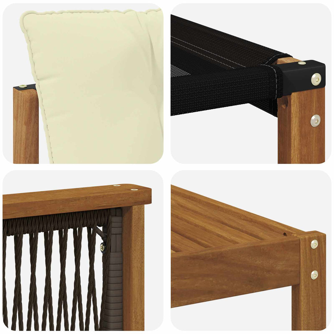 Udendørs sofagruppe med pude 7 pcs Naturlig og Fløde