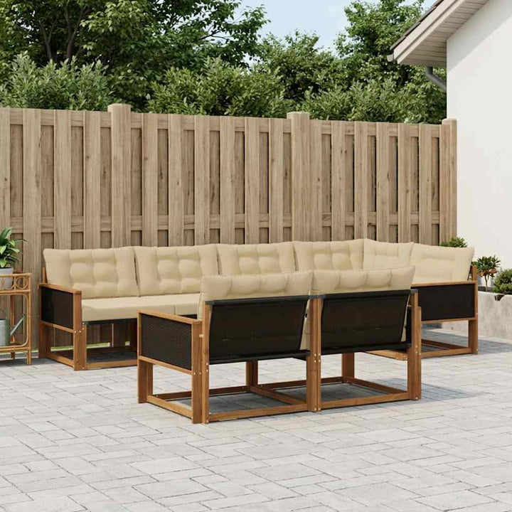 Udendørs sofagruppe 7 stk. Naturlig og Beige