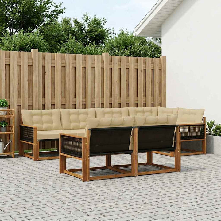 Udendørs sofagruppe 7 stk. Naturlig og Beige