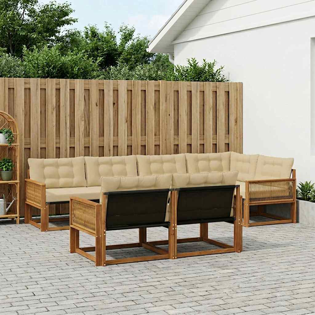 Udendørs sofagruppe 7 stk. Naturlig og Beige