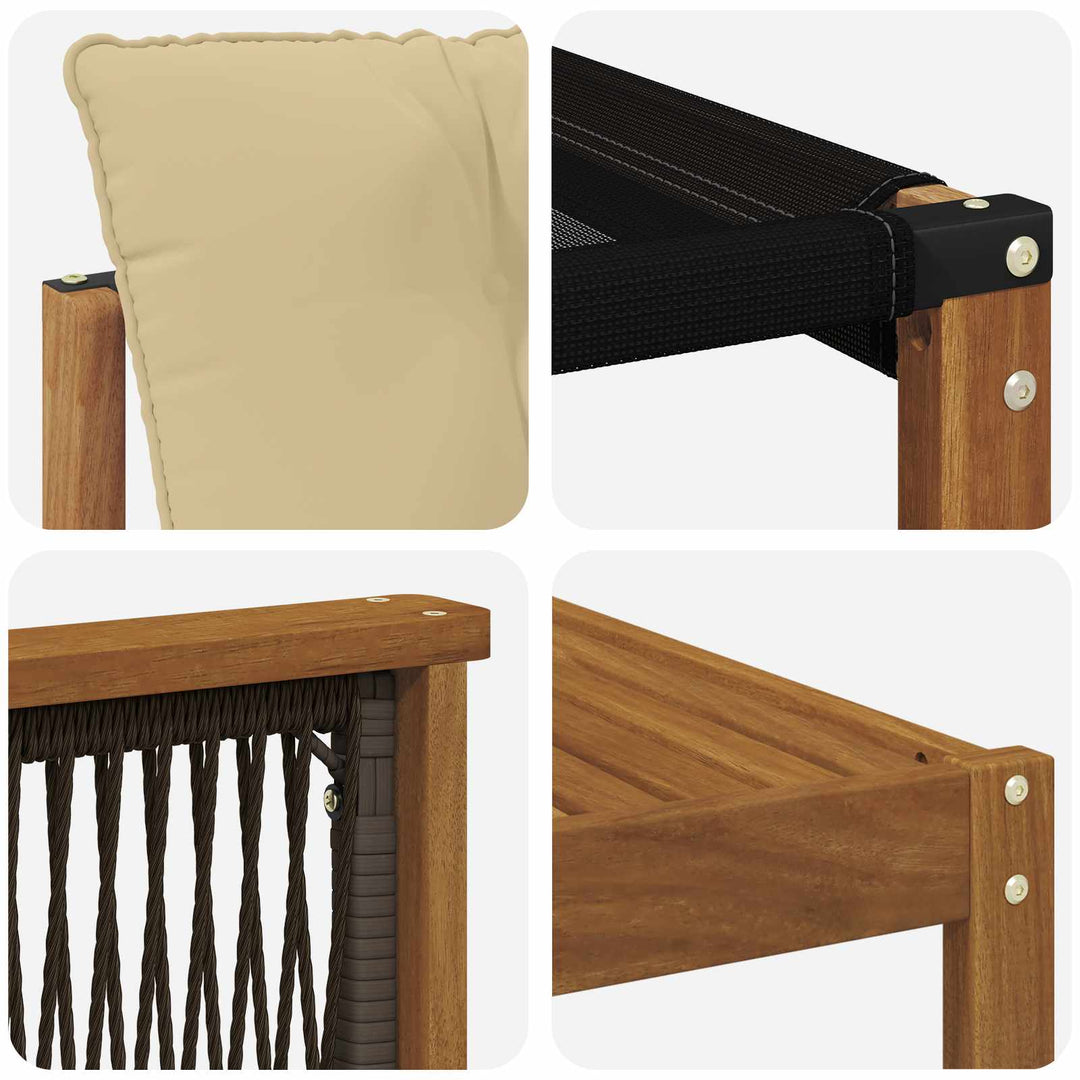 Udendørs sofagruppe 7 pcs Naturlig og Beige Massivt Akacietræ