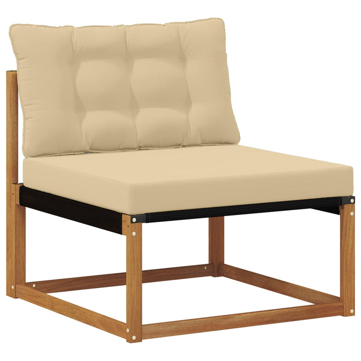 Udendørs sofagruppe 7 pcs Naturlig og Beige Massivt Akacietræ