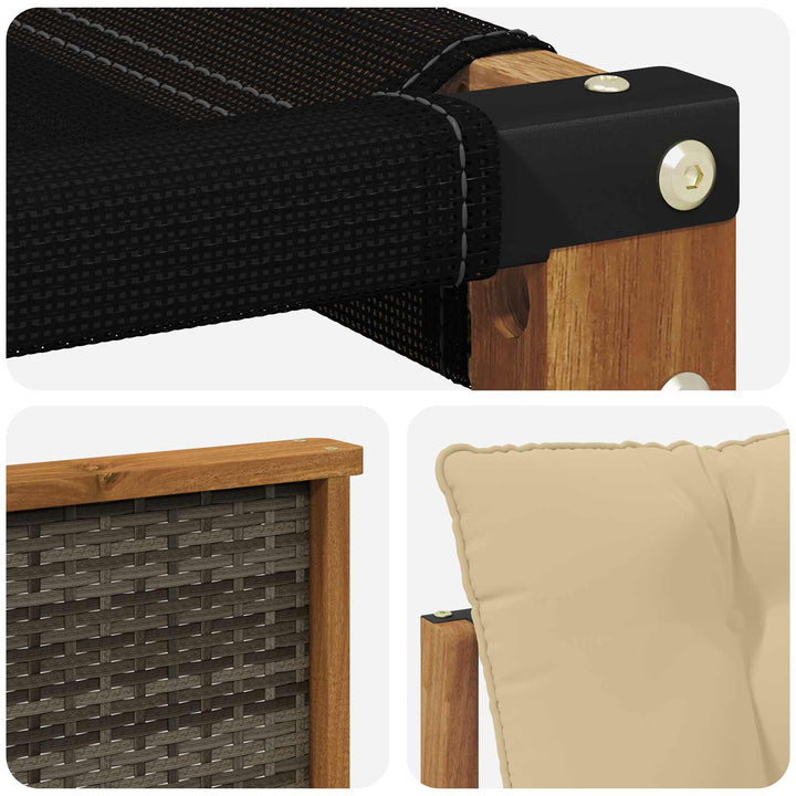 Udendørs sofagruppe med pude 7 pcs Naturlig og Beige