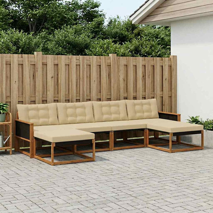 Udendørs sofagruppe 6 stk. Naturlig og Beige