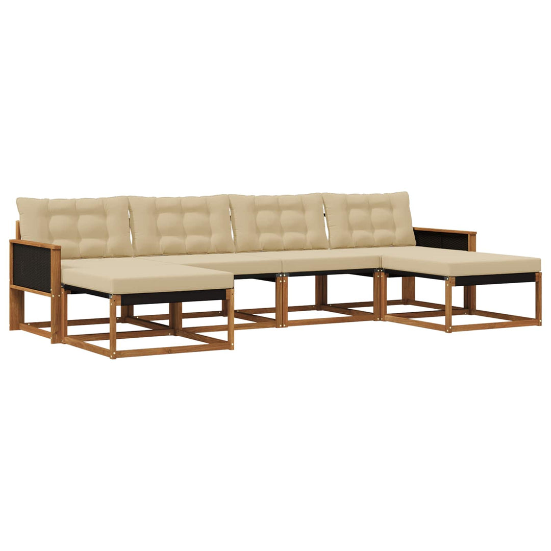 Udendørs sofagruppe 6 stk. Naturlig og Beige