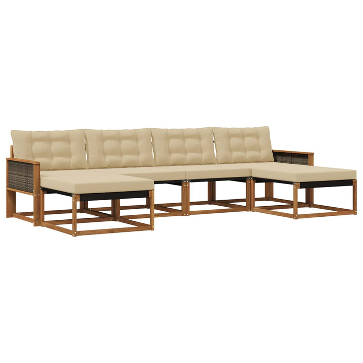 Udendørs sofagruppe 6 stk. Naturlig og Beige
