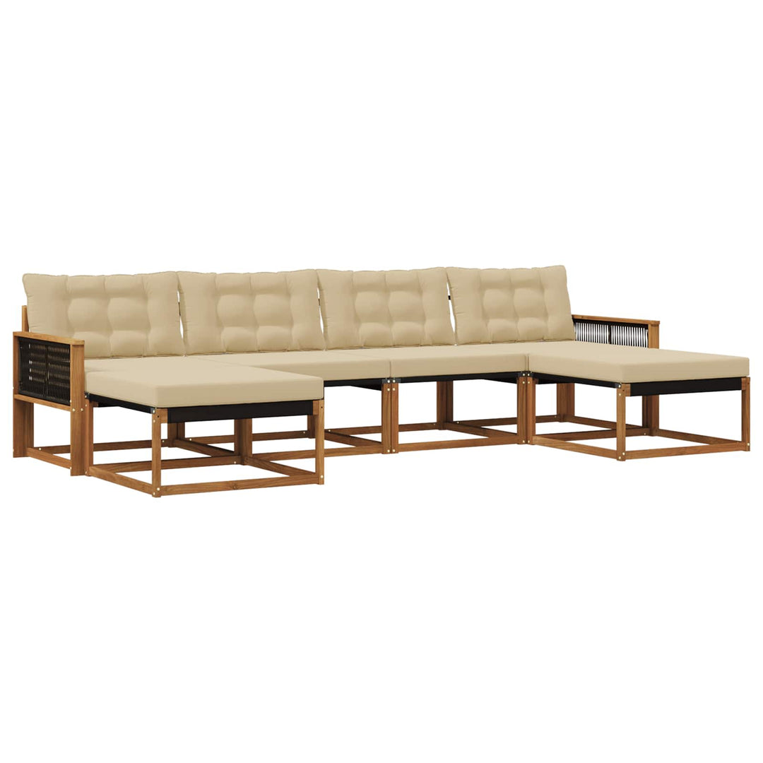 Udendørs sofagruppe 6 stk. Naturlig og Beige