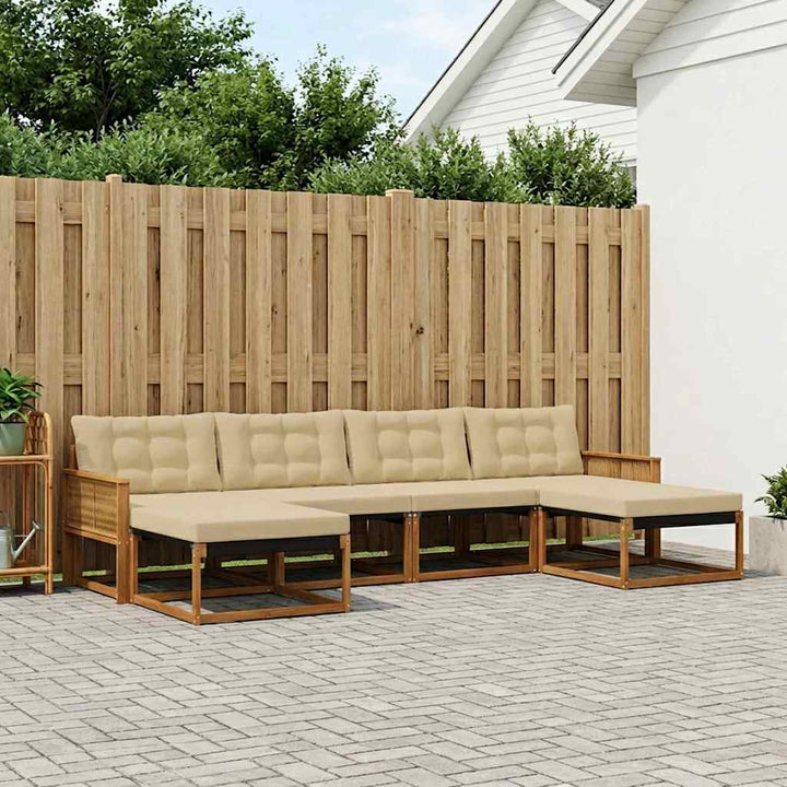 Udendørs sofagruppe 6 stk. Naturlig og Beige