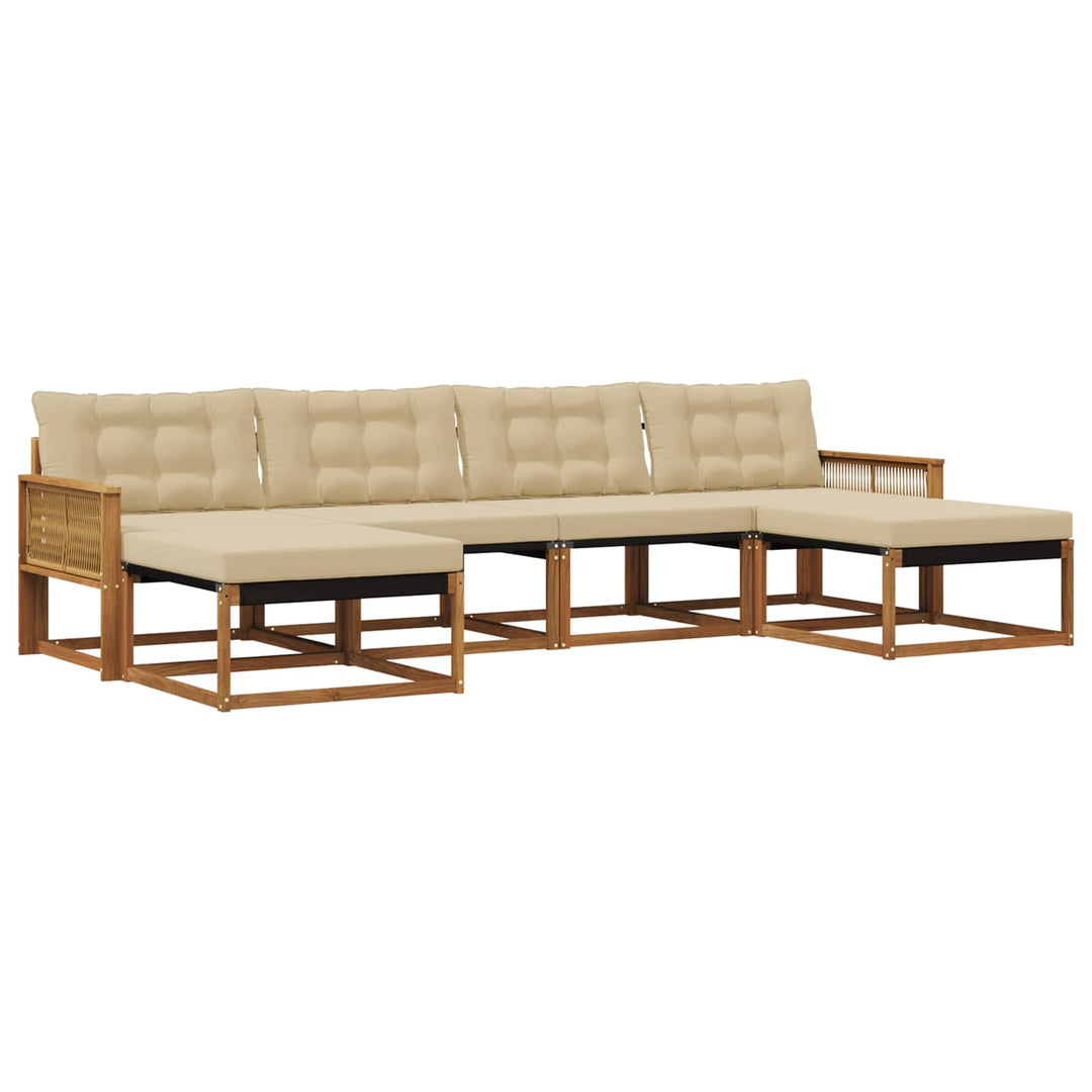 Udendørs sofagruppe 6 stk. Naturlig og Beige