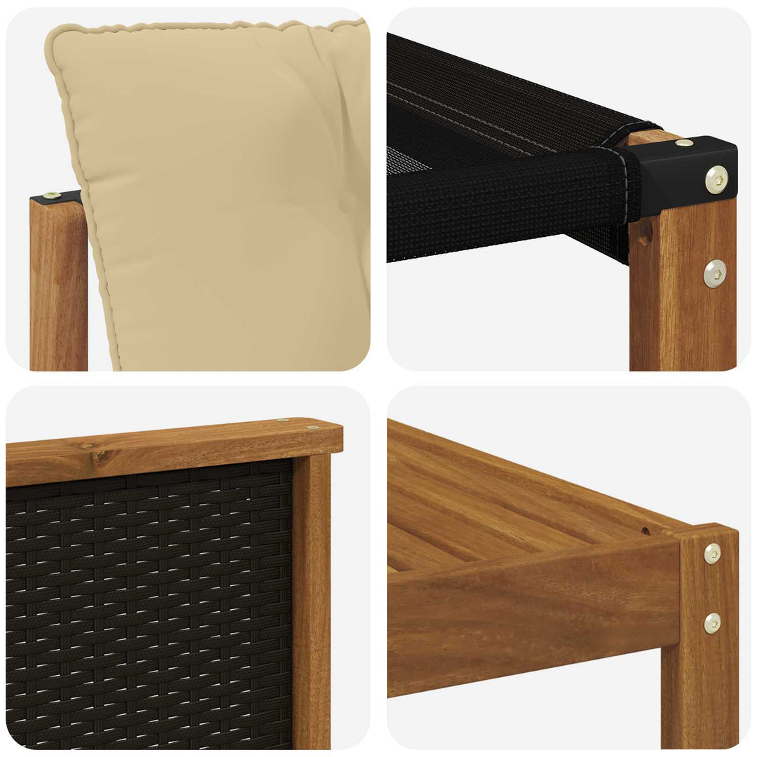 Udendørs sofagruppe 9 pcs Naturlig og Beige Massivt Akacietræ