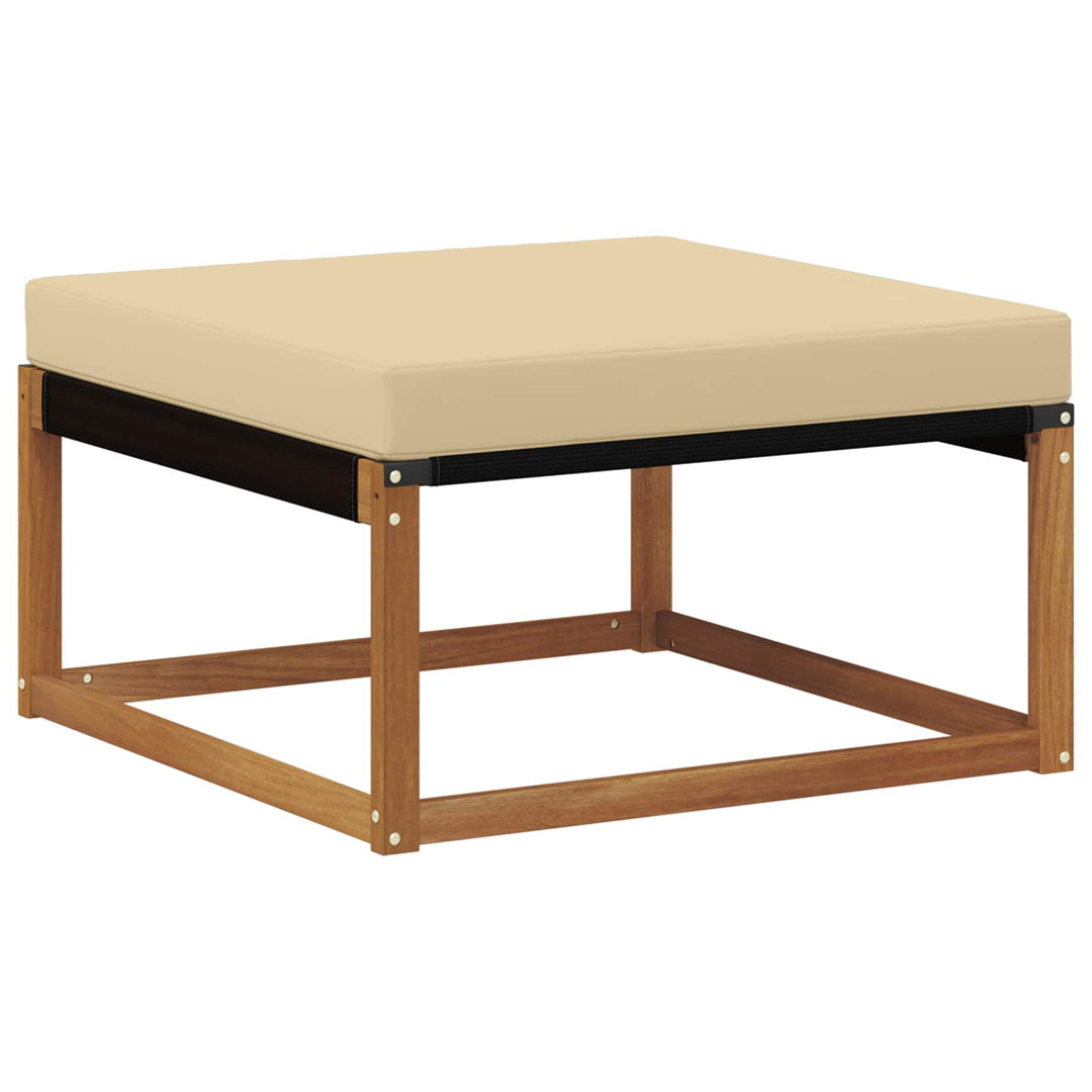 Udendørs sofagruppe 9 pcs Naturlig og Beige Massivt Akacietræ