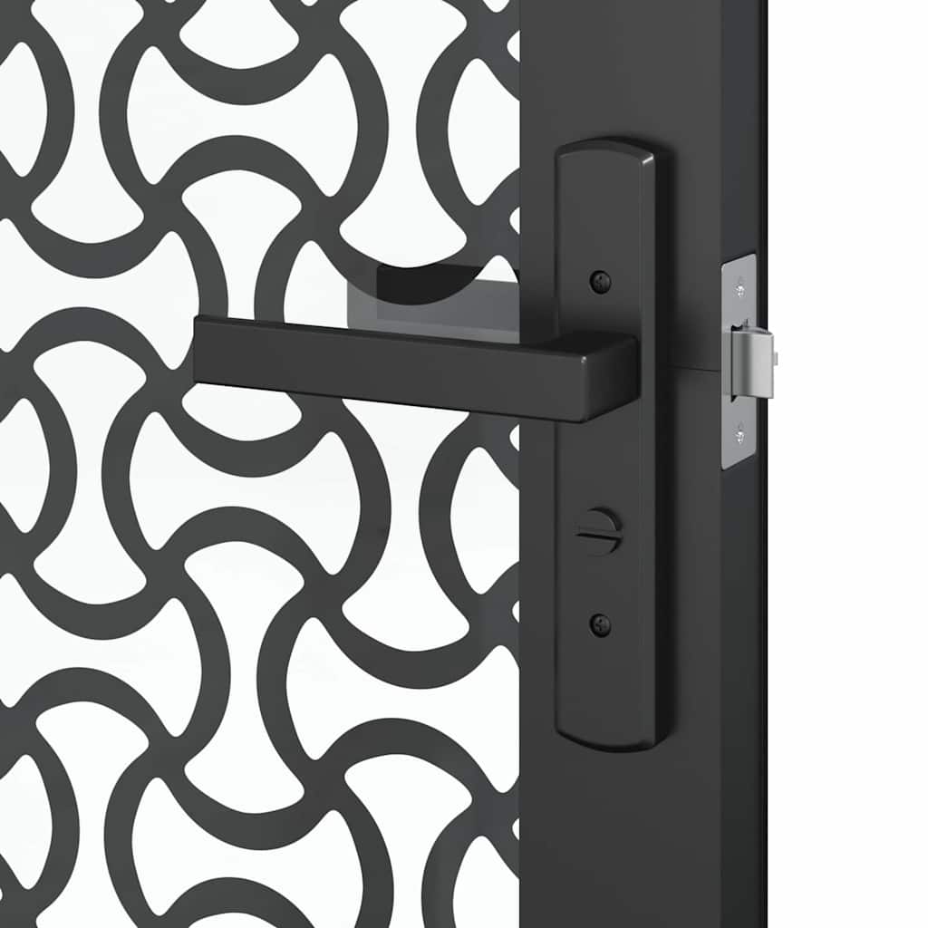 Glasdør Fretwork Sort 76 x 3,5 x 201,5 cm Aluminium