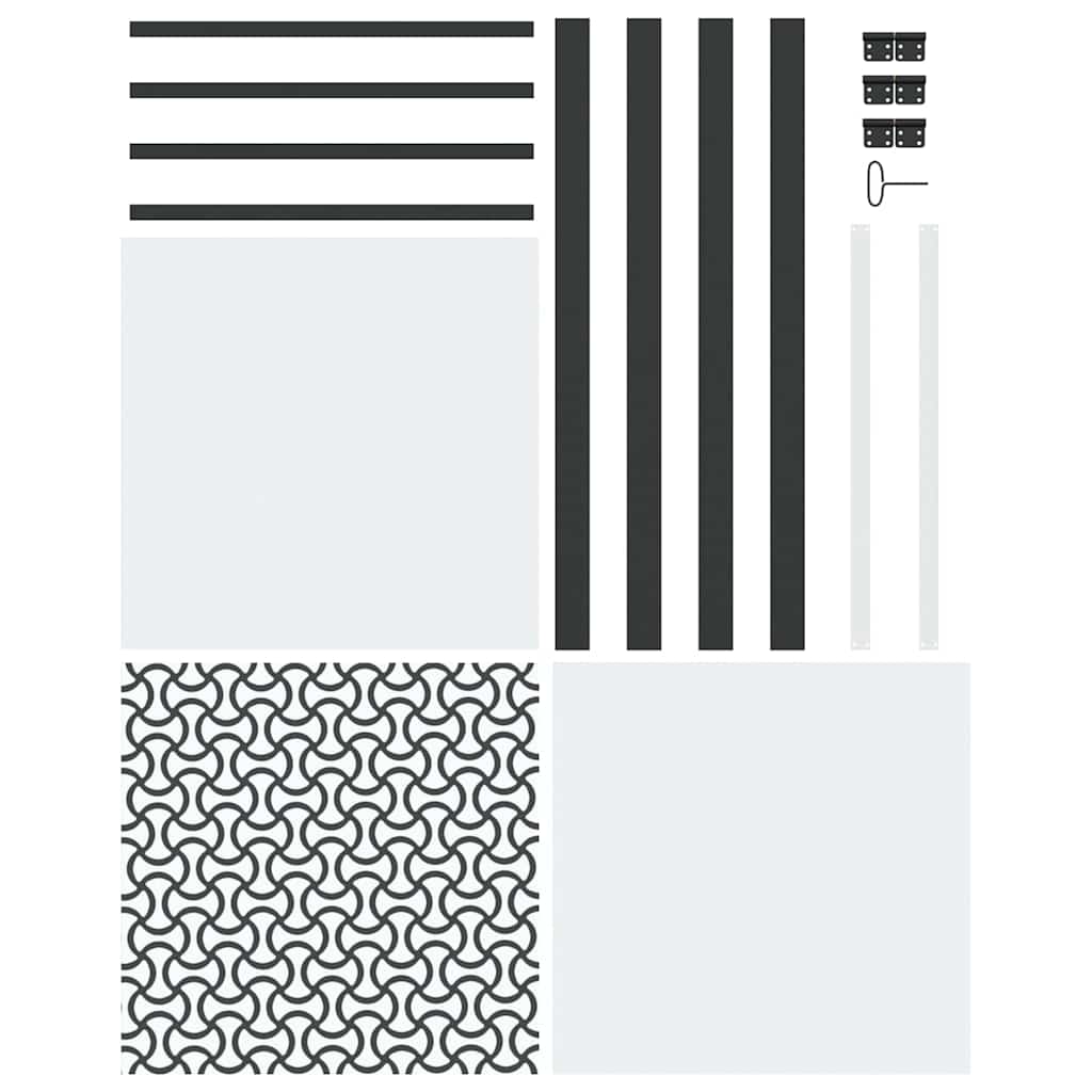 Glasdør Fretwork Sort 76 x 3,5 x 201,5 cm Aluminium