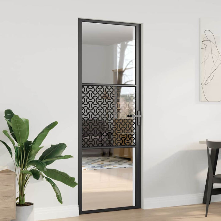 Glasdør Fretwork Sort 76 x 3,5 x 201,5 cm Aluminium