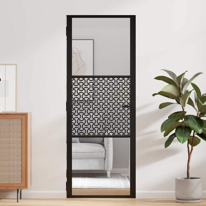 Glasdør Fretwork Sort 76 x 3,5 x 201,5 cm Aluminium