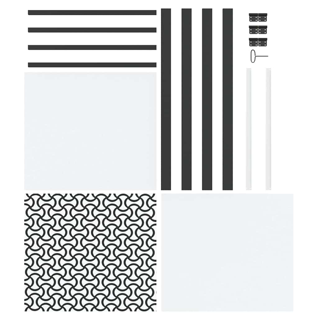 Glasdør Fretwork Sort 83 x 3,5 x 201,5 cm Aluminium