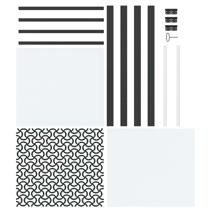 Glasdør Fretwork Sort 83 x 3,5 x 201,5 cm Aluminium