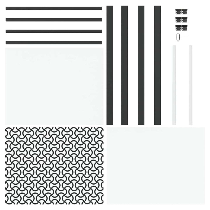 Glasdør Fretwork Sort 102,5 x 3,5 x 201,5 cm Aluminium