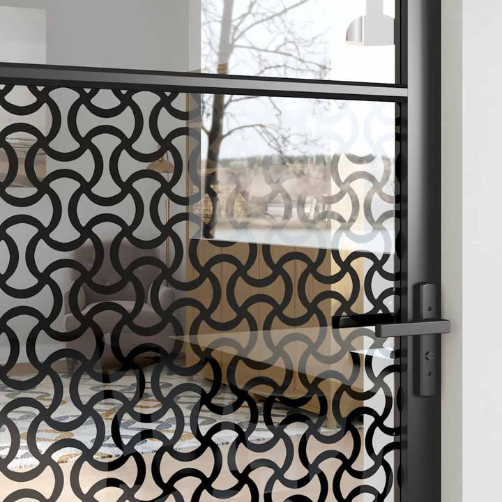 Glasdør Fretwork Sort 102,5 x 3,5 x 201,5 cm Aluminium