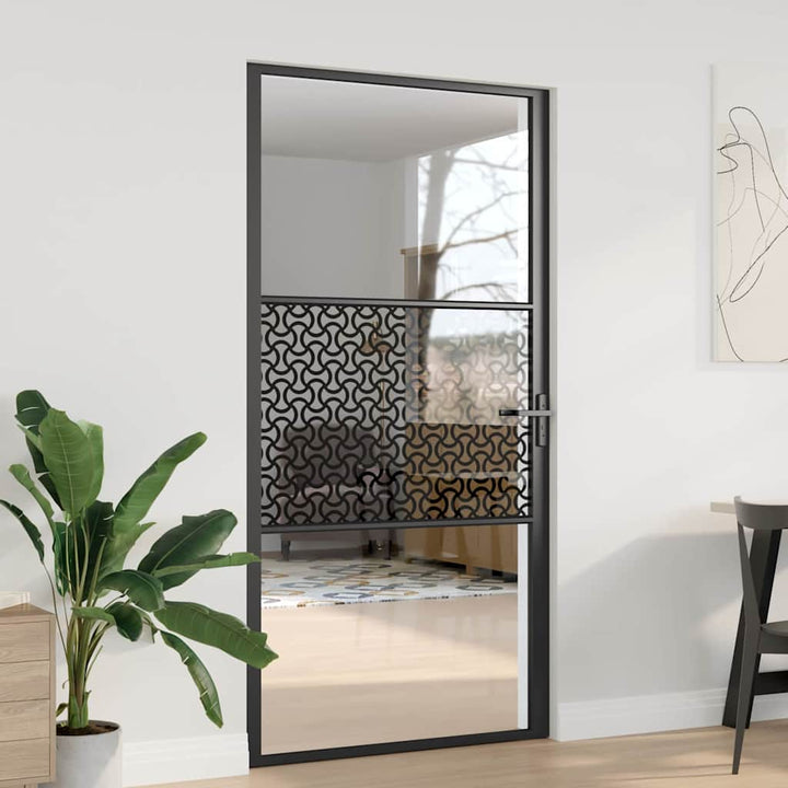 Glasdør Fretwork Sort 102,5 x 3,5 x 201,5 cm Aluminium