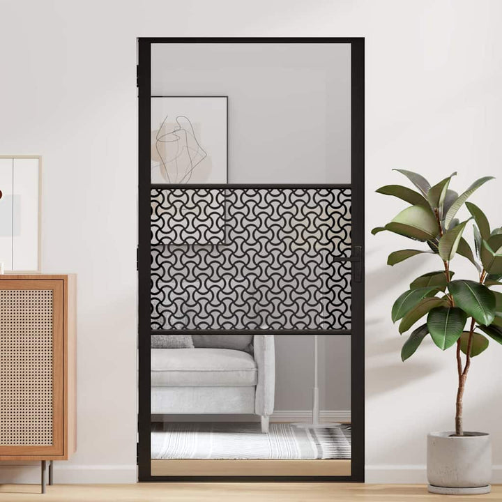 Glasdør Fretwork Sort 102,5 x 3,5 x 201,5 cm Aluminium