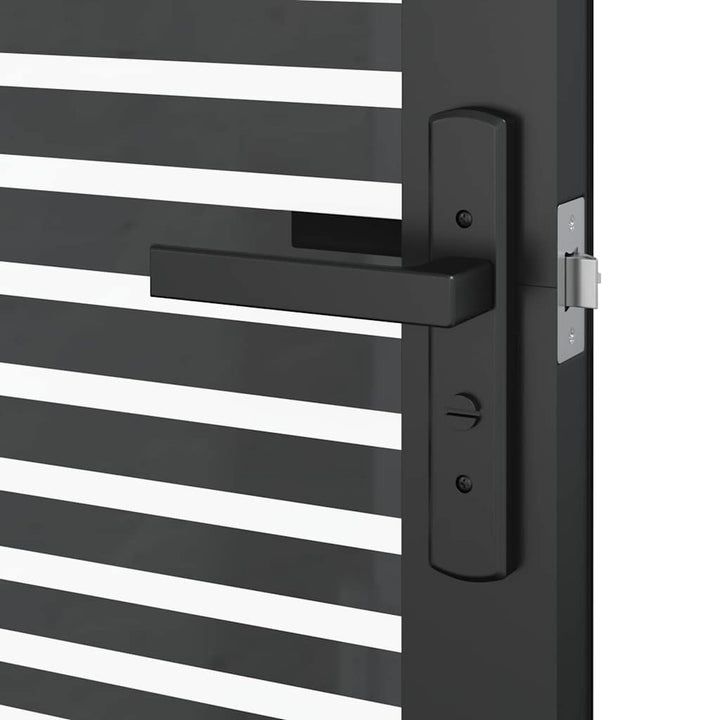 Glasdør Stribet Sort 76 x 3,5 x 201,5 cm Aluminium
