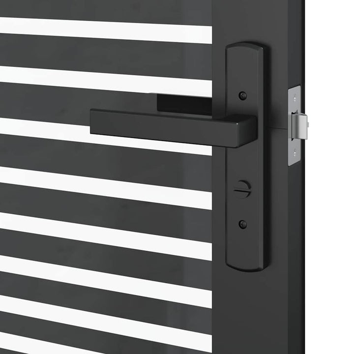 Glasdør Stribet Sort 83 x 3,5 x 201,5 cm Aluminium
