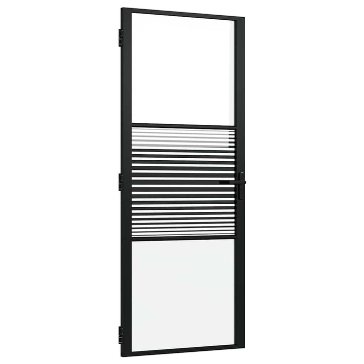 Glasdør Stribet Sort 83 x 3,5 x 201,5 cm Aluminium